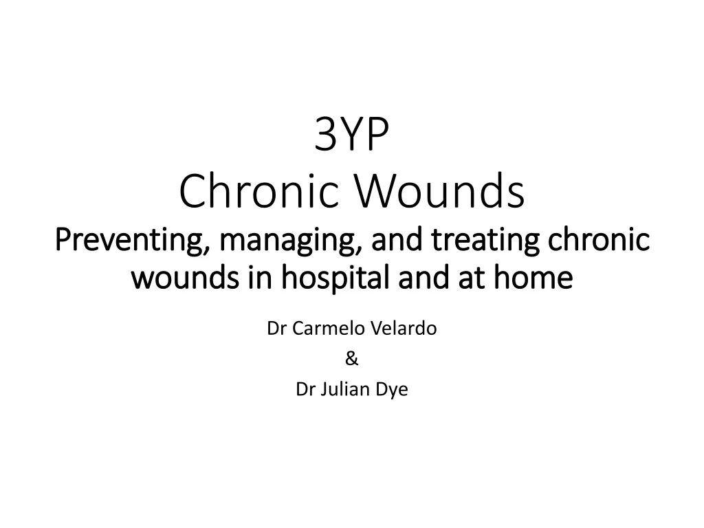 3yp chronic wounds preventing managing and treating chronic wounds in hospital and at home
