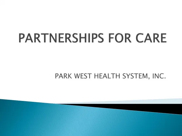 PARTNERSHIPS FOR CARE