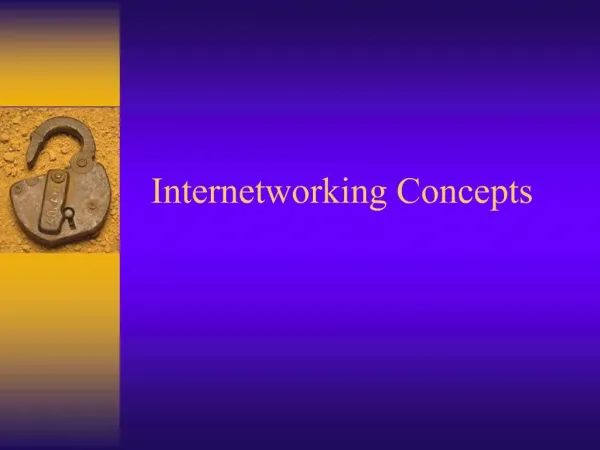 Internetworking Concepts