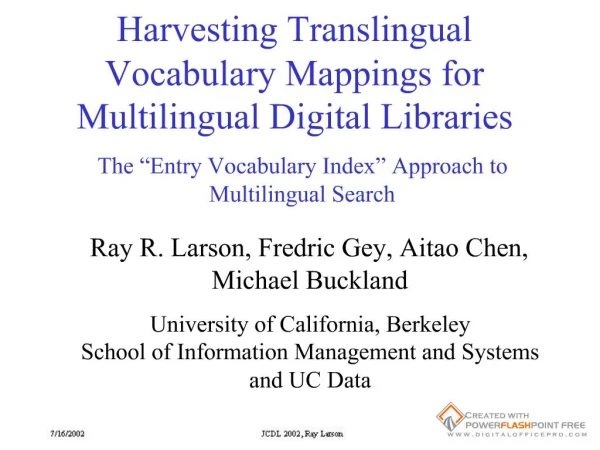 Harvesting Translingual Vocabulary Mappings for Multilingual Digital Libraries