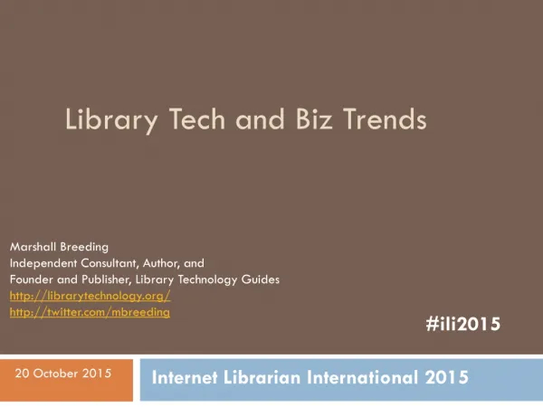 Library Tech and Biz Trends
