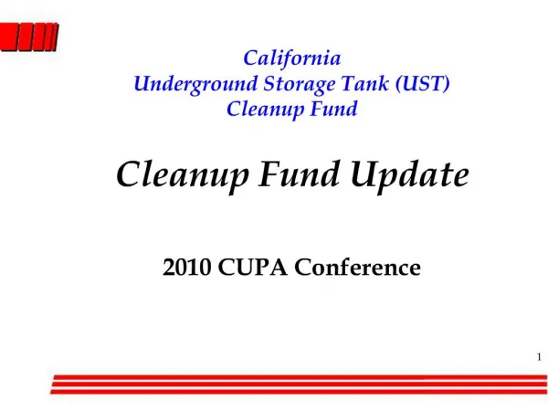 California Underground Storage Tank UST Cleanup Fund