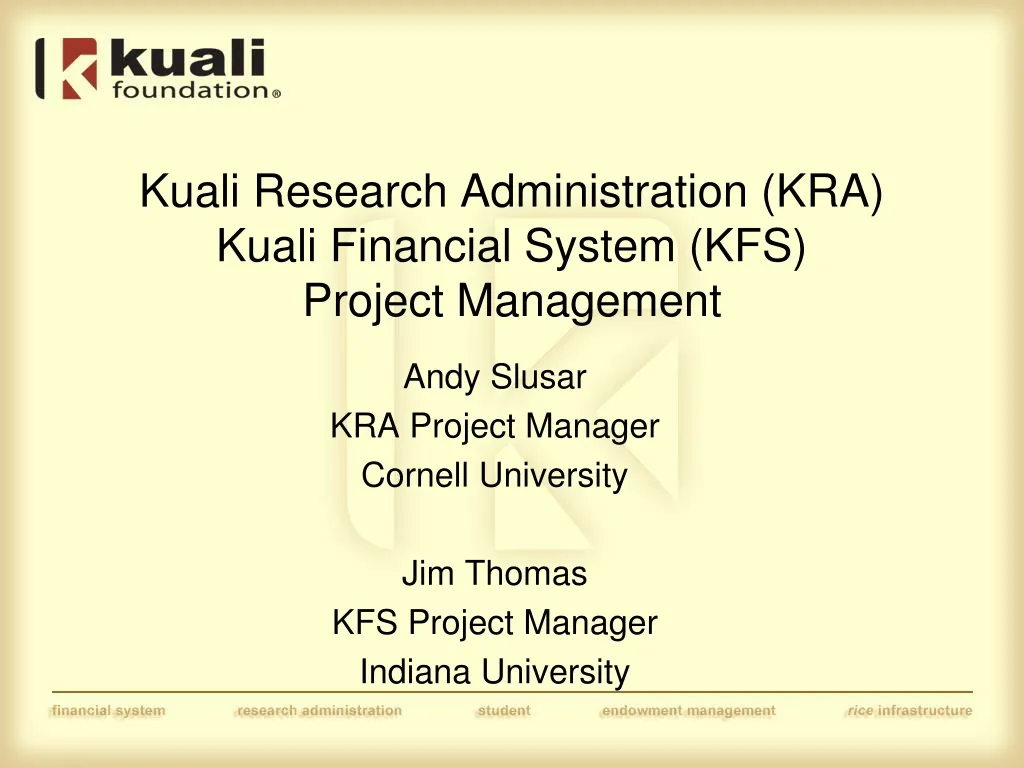 kuali research administration kra kuali financial system kfs project management