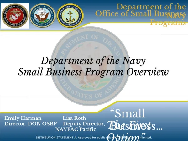 Department of the Navy Small Business Program Overview