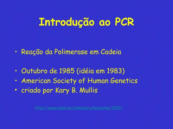 Introdu o ao PCR