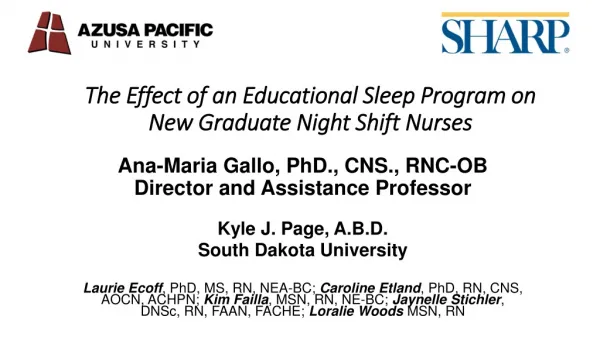 The Effect of an Educational Sleep Program on New Graduate Night Shift Nurses