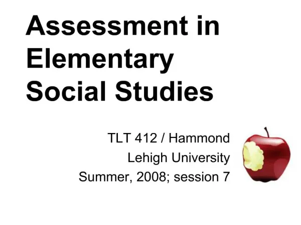 Assessment in Elementary Social Studies