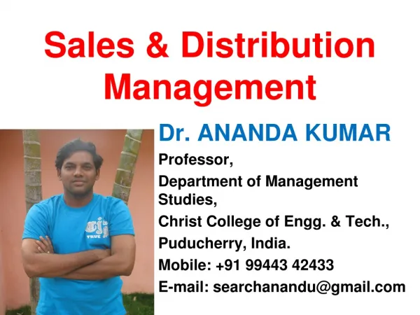 Sales &amp; Distribution Management
