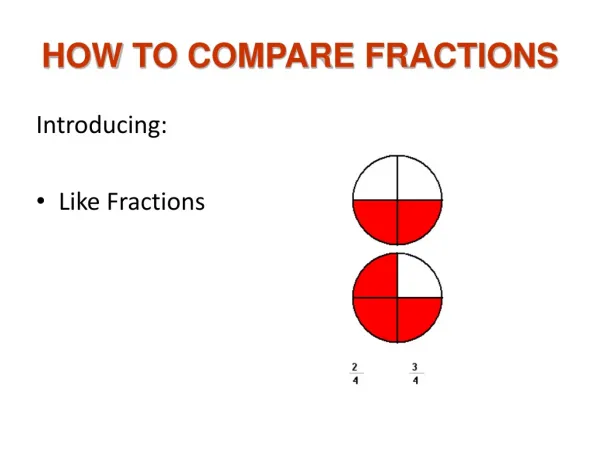 HOW TO COMPARE FRACTIONS