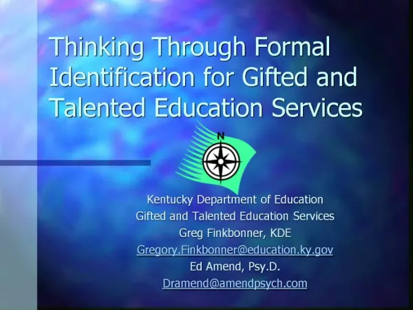 Thinking Through Formal Identification for Gifted and Talented Education Services