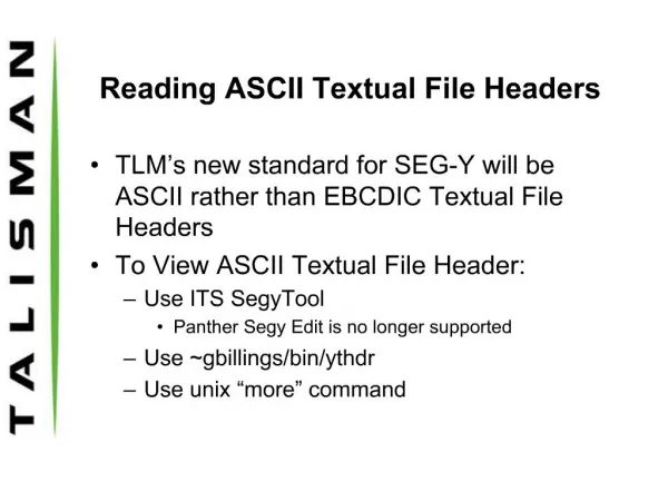 Reading ASCII Textual File Headers