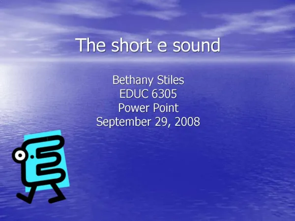 The short e sound