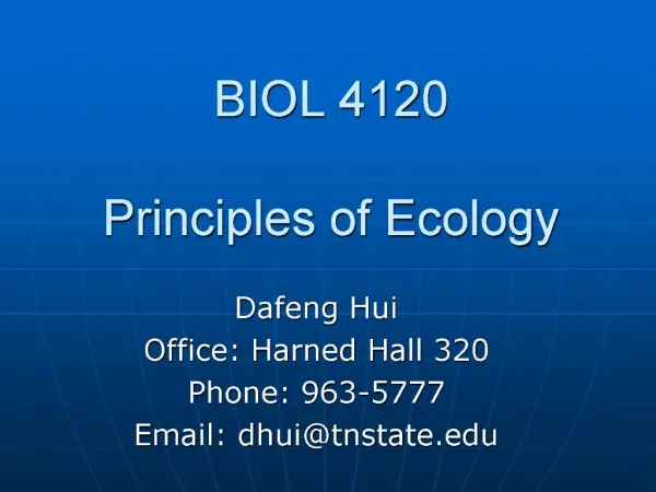 BIOL 4120 Principles of Ecology