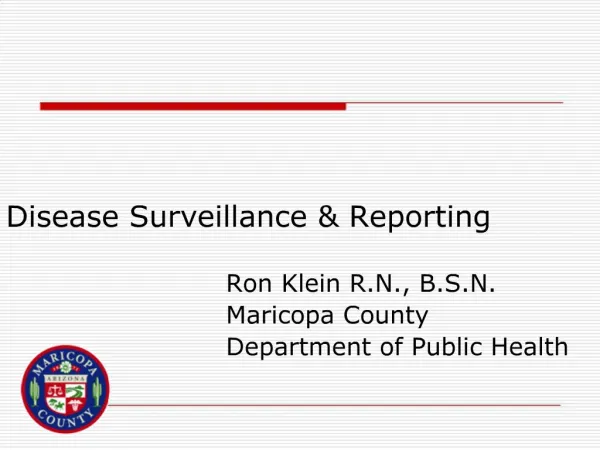 Disease Surveillance Reporting