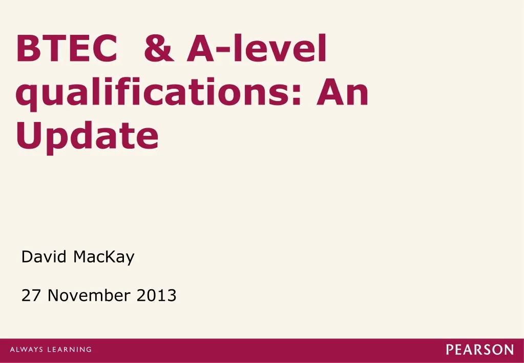 btec a level qualifications an update