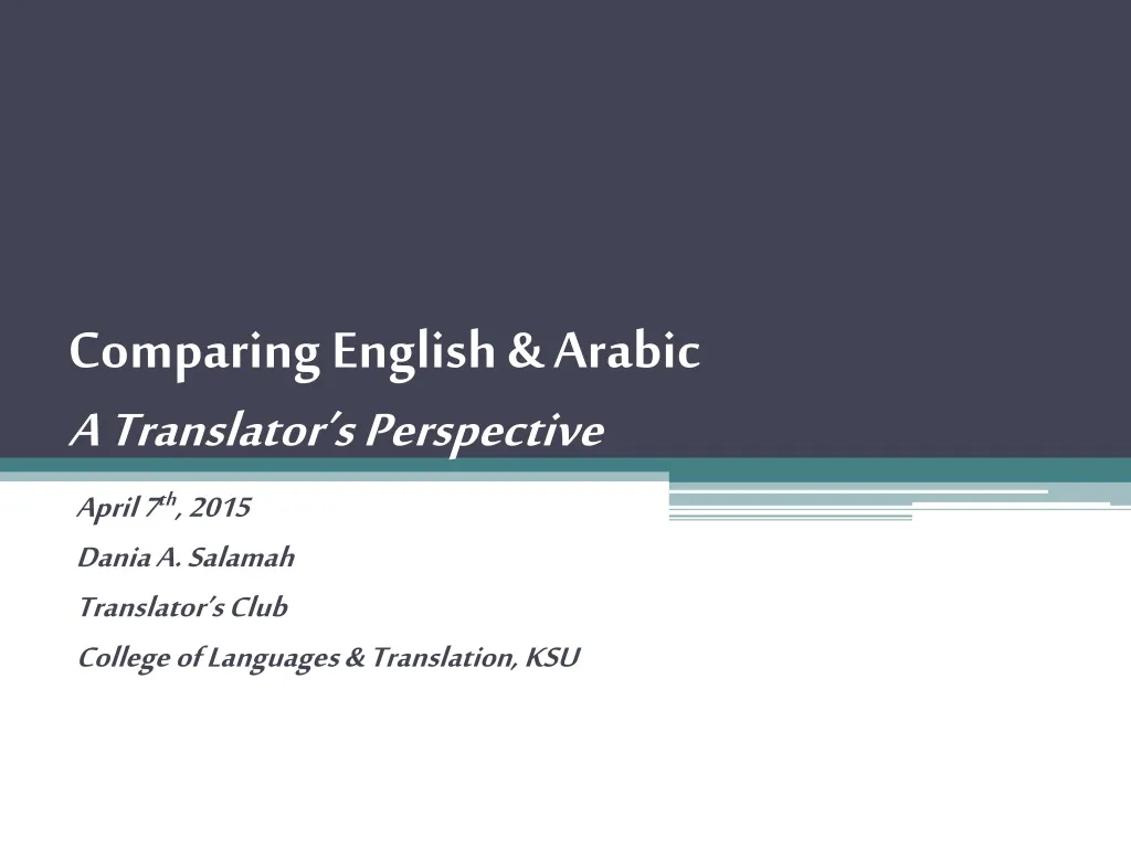 comparing english arabic a translator s perspective