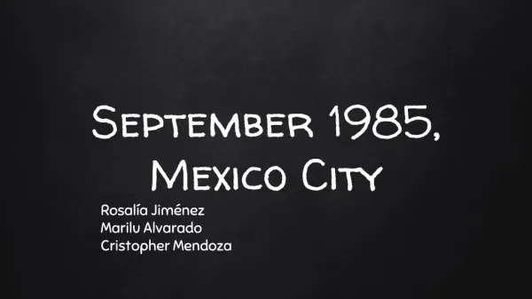 September 1985, Mexico City