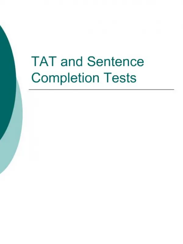 TAT and Sentence Completion Tests