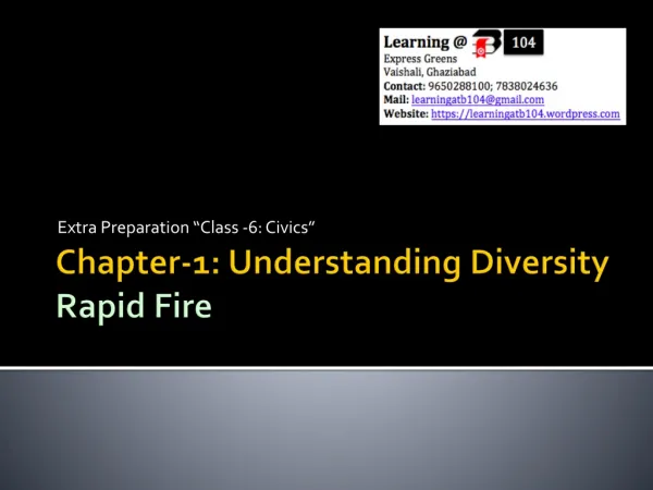 Chapter-1: Understanding Diversity Rapid Fire