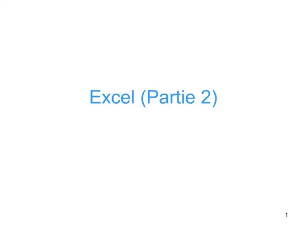 Excel Partie 2