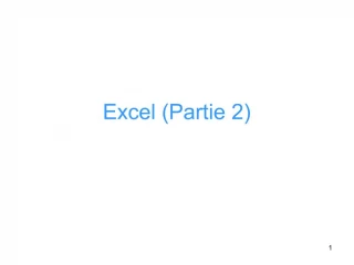 Excel Partie 2 - slide 1