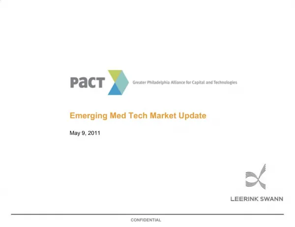 Emerging Med Tech Market Update