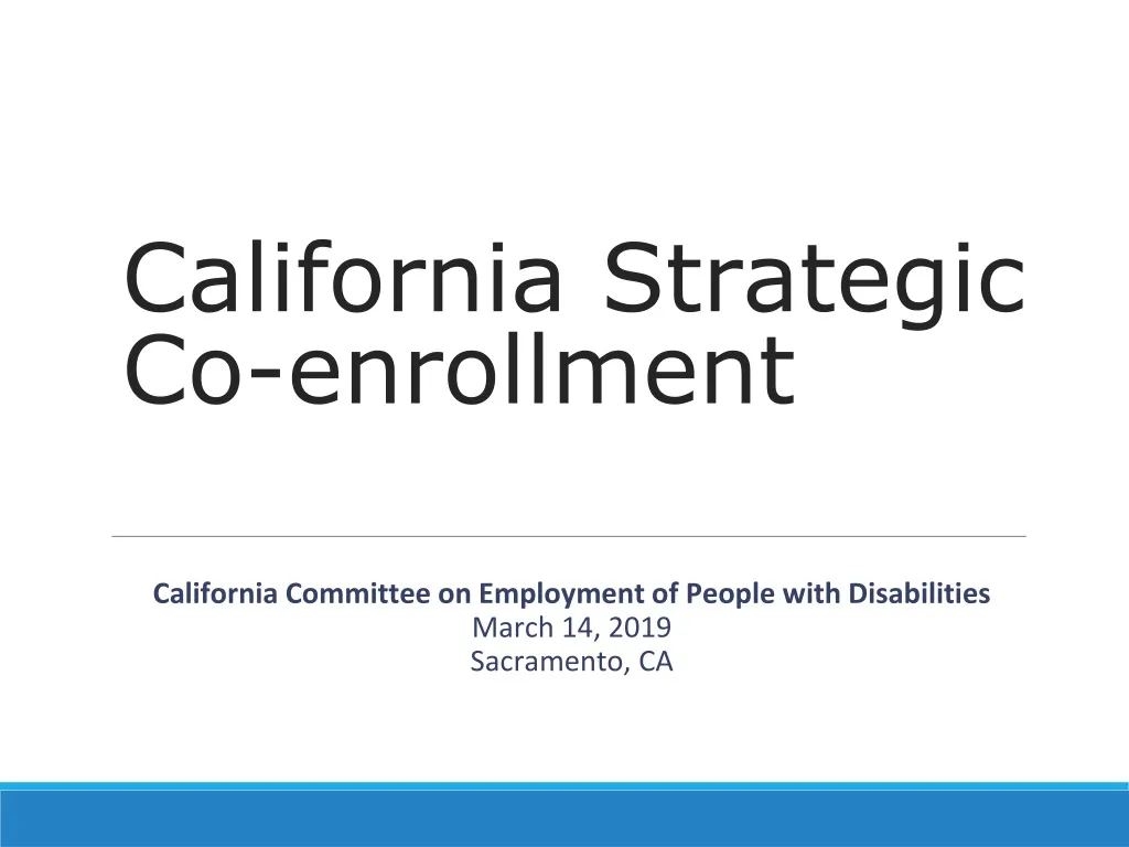 california strategic co enrollment