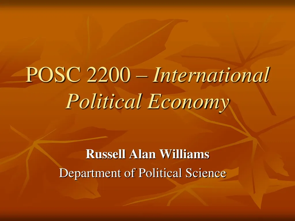 posc 2200 international political economy