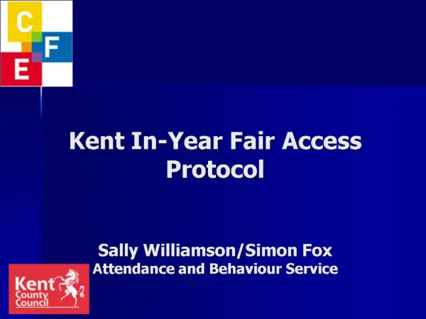 Kent In-Year Fair Access Protocol Sally Williamson