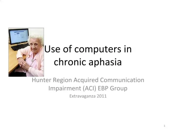 Use of computers in chronic aphasia