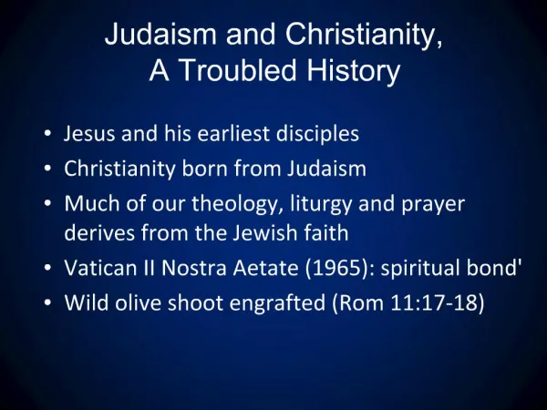 Judaism and Christianity, A Troubled History