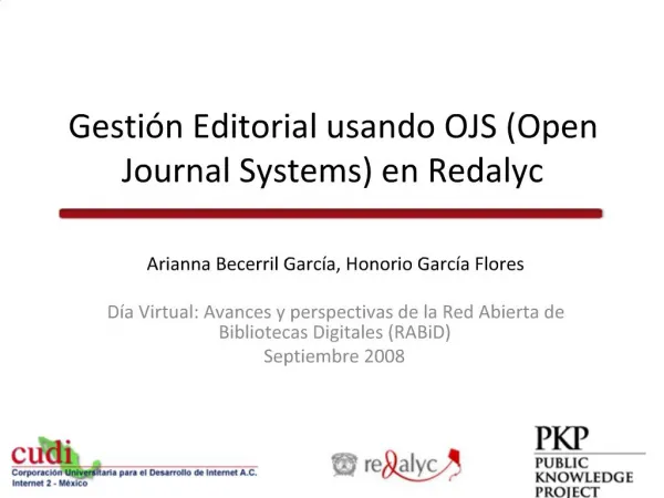 Gesti n Editorial usando OJS Open Journal Systems en Redalyc