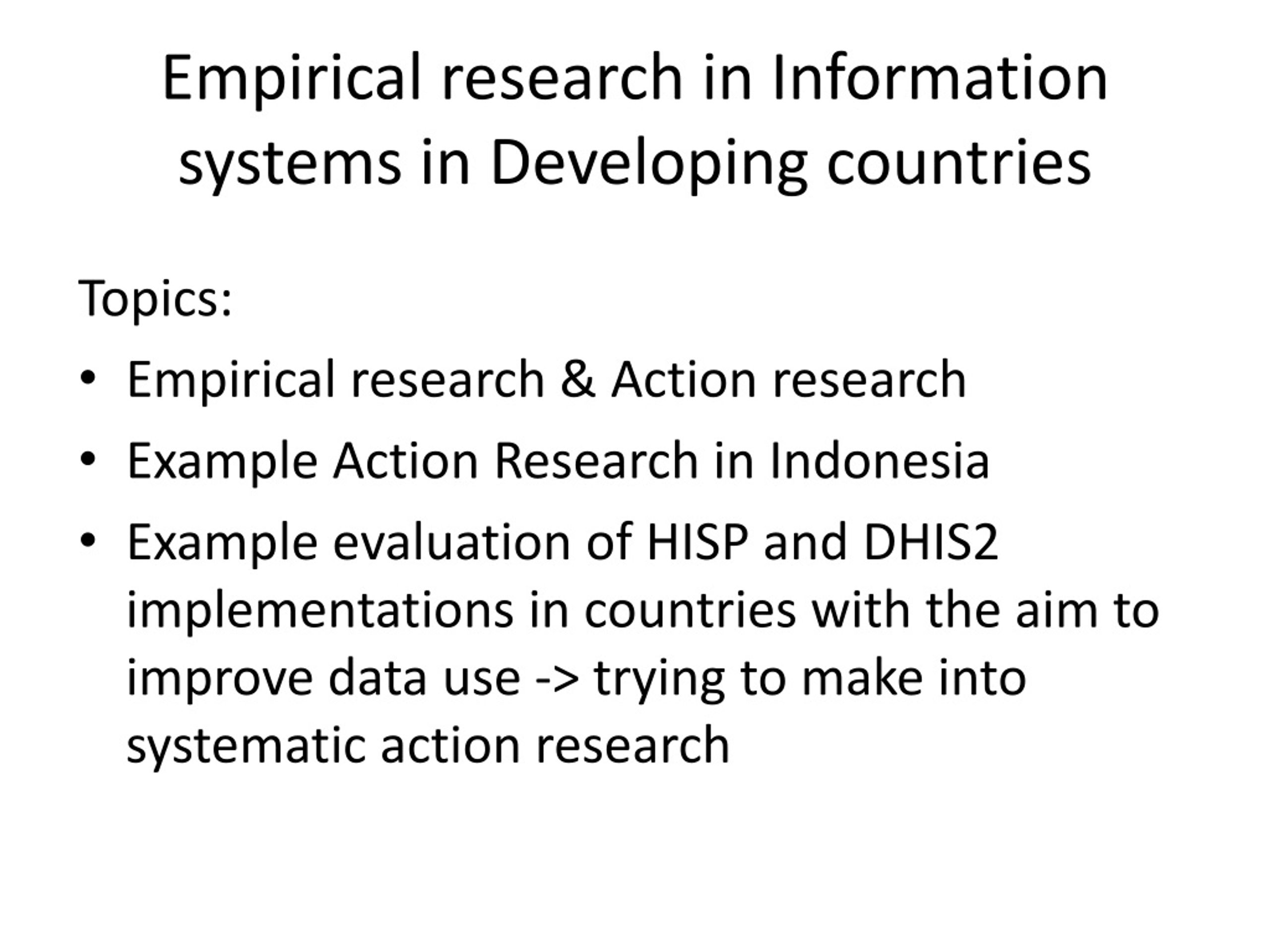 PPT - Empirical research in Information systems in Developing countries ...