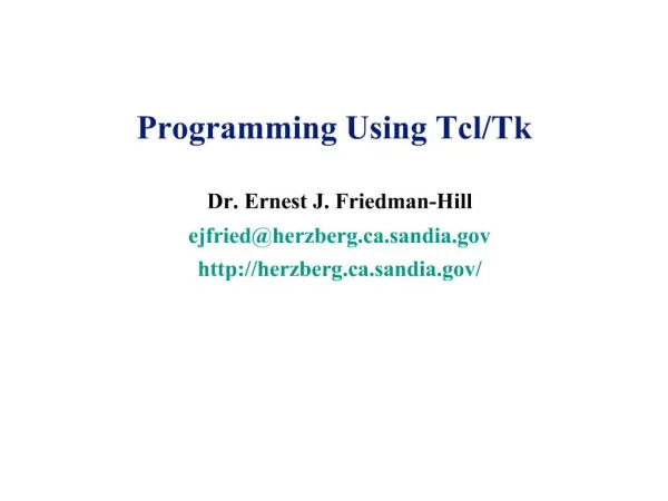 Programming Using Tcl