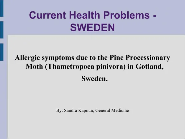 Current Health Problems - SWEDEN