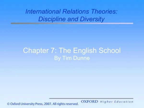 Chapter 7: The English School By Tim Dunne