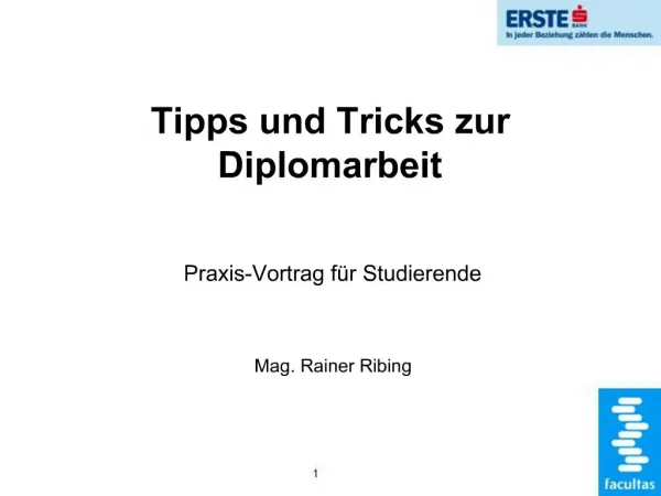 Tipps und Tricks zur Diplomarbeit