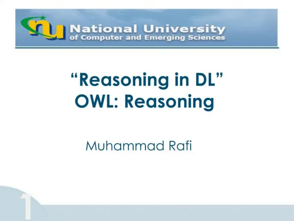Reasoning in DL OWL: Reasoning