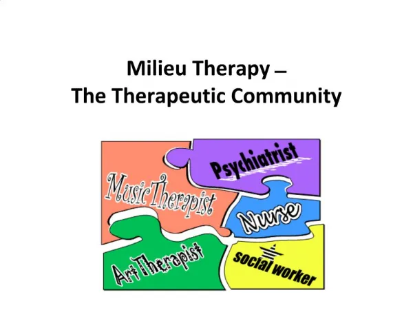 Milieu Therapy The Therapeutic Community