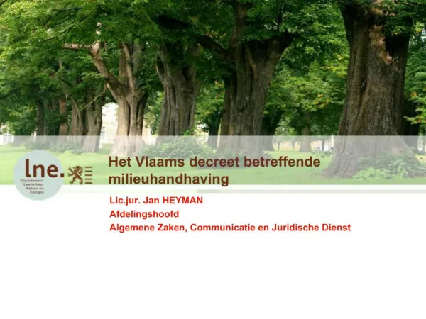 Het Vlaams decreet betreffende milieuhandhaving