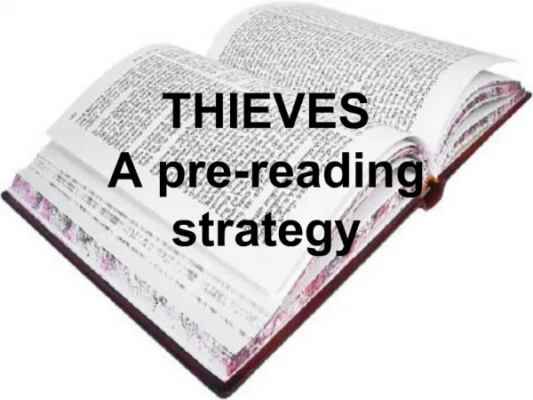 THIEVES A pre-reading strategy