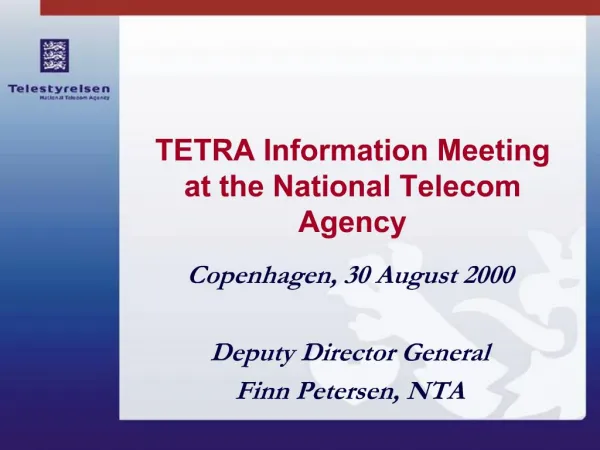 TETRA Information Meeting at the National Telecom Agency