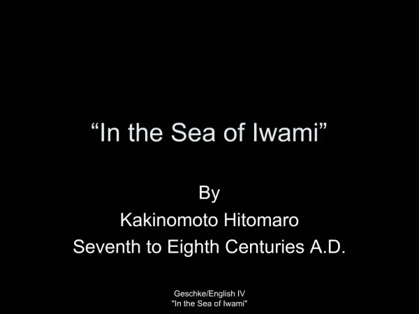 In the Sea of Iwami