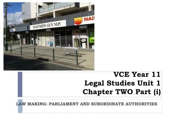 VCE Year 11 Legal Studies Unit 1 Chapter TWO Part ( i )