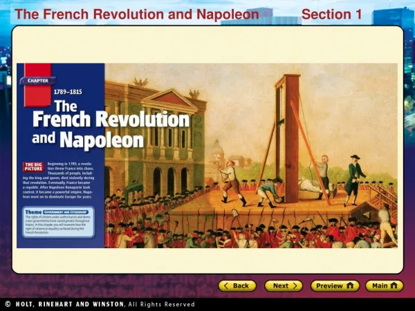 Preview Starting Points Map Main Idea / Reading Focus Causes of the Revolution