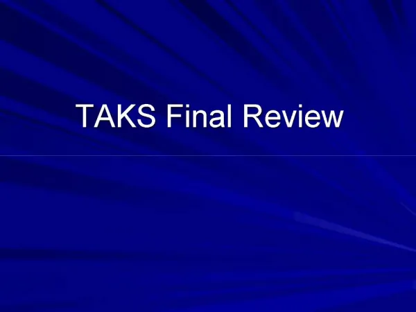 TAKS Final Review