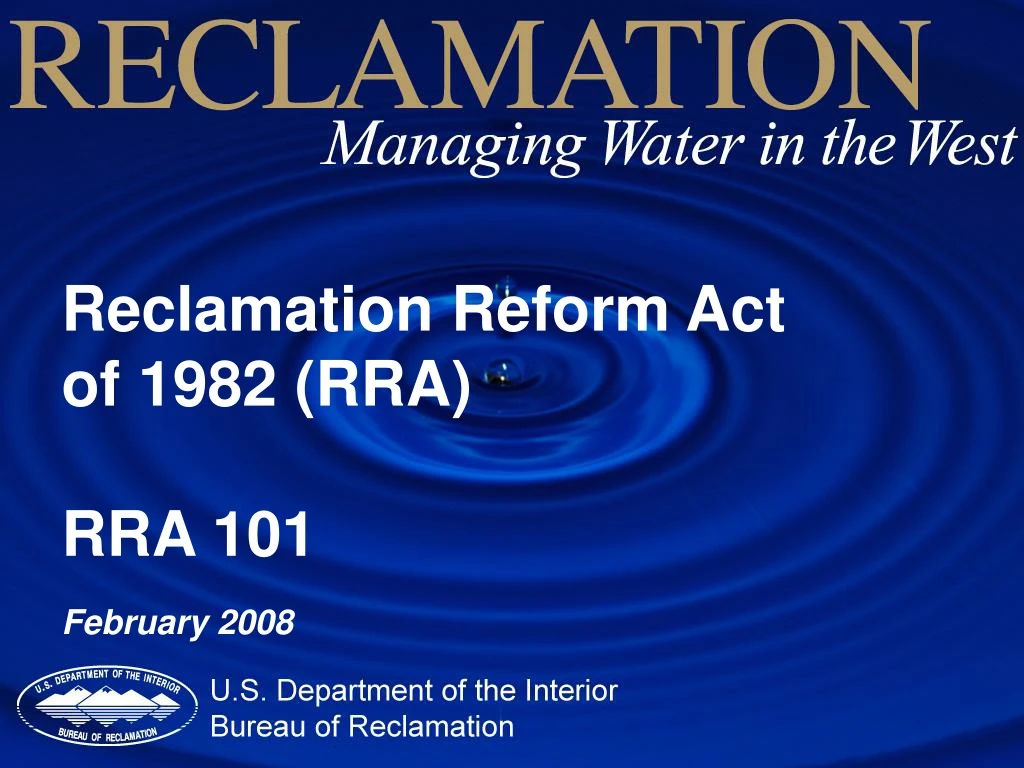 reclamation reform act of 1982