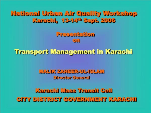 Transport Management in Karachi