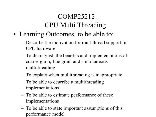 COMP25212 CPU Multi Threading