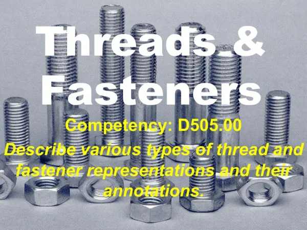 Threads Fasteners